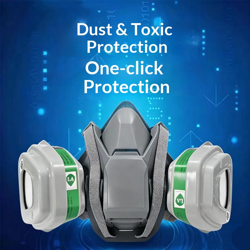 قناع غاز سيليكون 6502QL سريع ا - مراجعة Dust Mask Construction وسعره